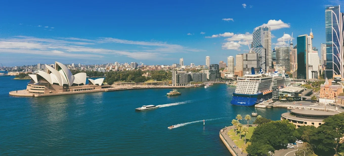 Sydney Harbour with the Opera House and the city skyline